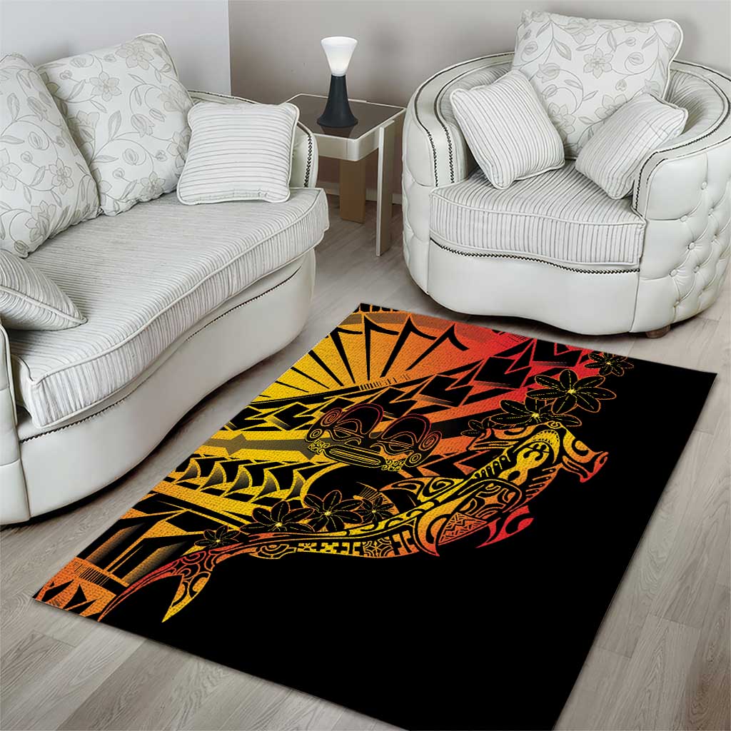 Gradient Marquesas Islands Area Rug Marquesan Matatiki Hammerhead Shark Patutiki LT14 - Polynesian Pride