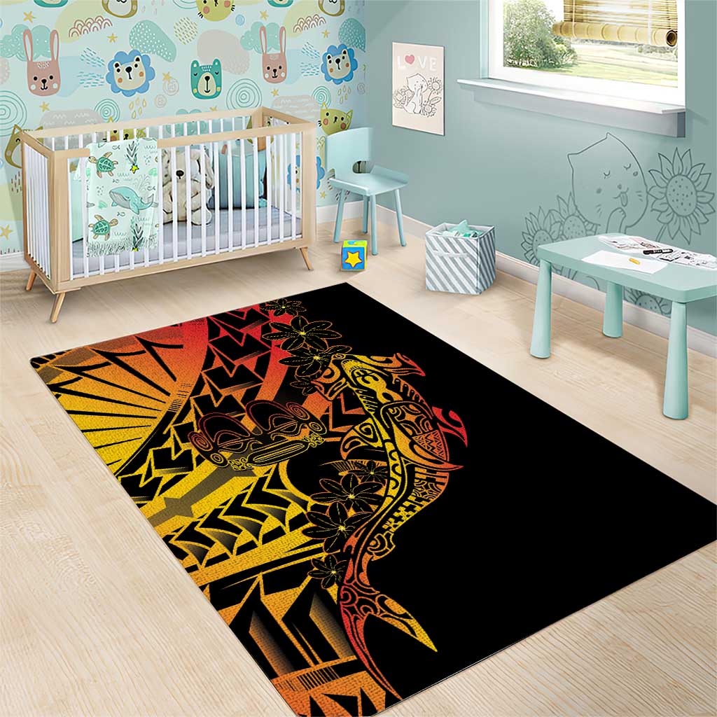 Gradient Marquesas Islands Area Rug Marquesan Matatiki Hammerhead Shark Patutiki LT14 - Polynesian Pride