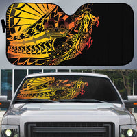 Gradient Marquesas Islands Auto Sun Shade Marquesan Matatiki Hammerhead Shark Patutiki LT14 Yellow - Polynesian Pride