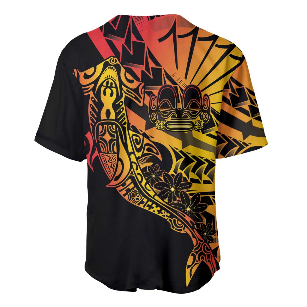Gradient Marquesas Islands Baseball Jersey Marquesan Matatiki Hammerhead Shark Patutiki LT14 - Polynesian Pride