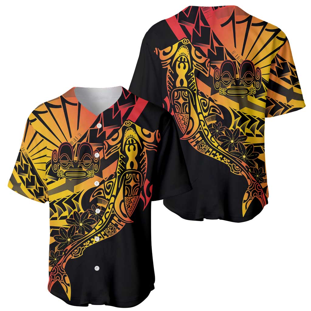 Gradient Marquesas Islands Baseball Jersey Marquesan Matatiki Hammerhead Shark Patutiki LT14 - Polynesian Pride
