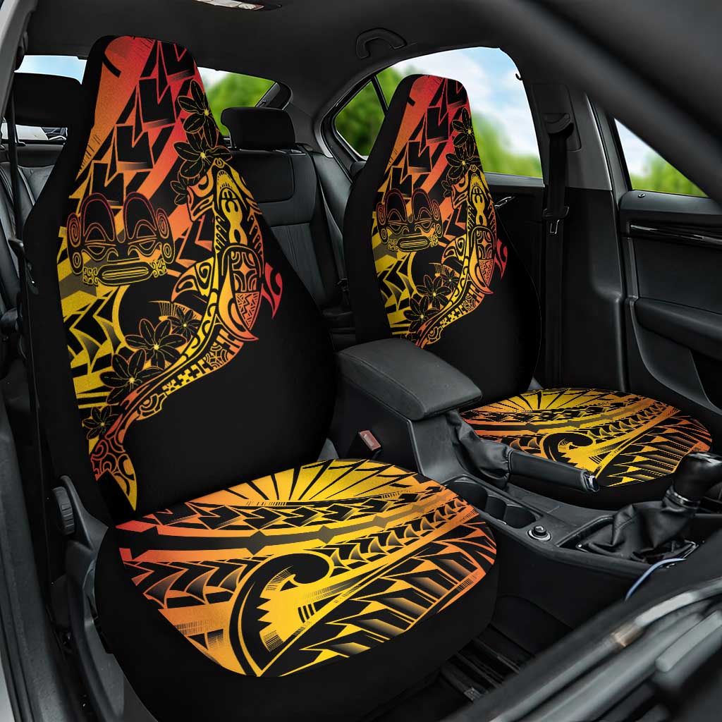 Gradient Marquesas Islands Car Seat Cover Marquesan Matatiki Hammerhead Shark Patutiki LT14 One Size Yellow - Polynesian Pride