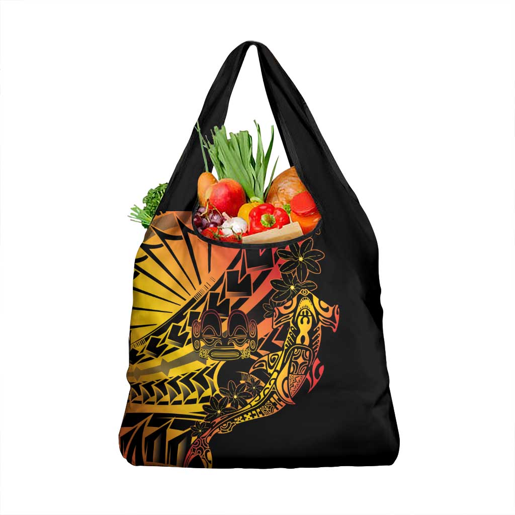 Gradient Marquesas Islands Grocery Bag Marquesan Matatiki Hammerhead Shark Patutiki LT14 1-pack One Size Yellow - Polynesian Pride