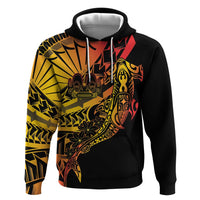 Gradient Marquesas Islands Hoodie Marquesan Matatiki Hammerhead Shark Patutiki LT14 Pullover Hoodie Yellow - Polynesian Pride