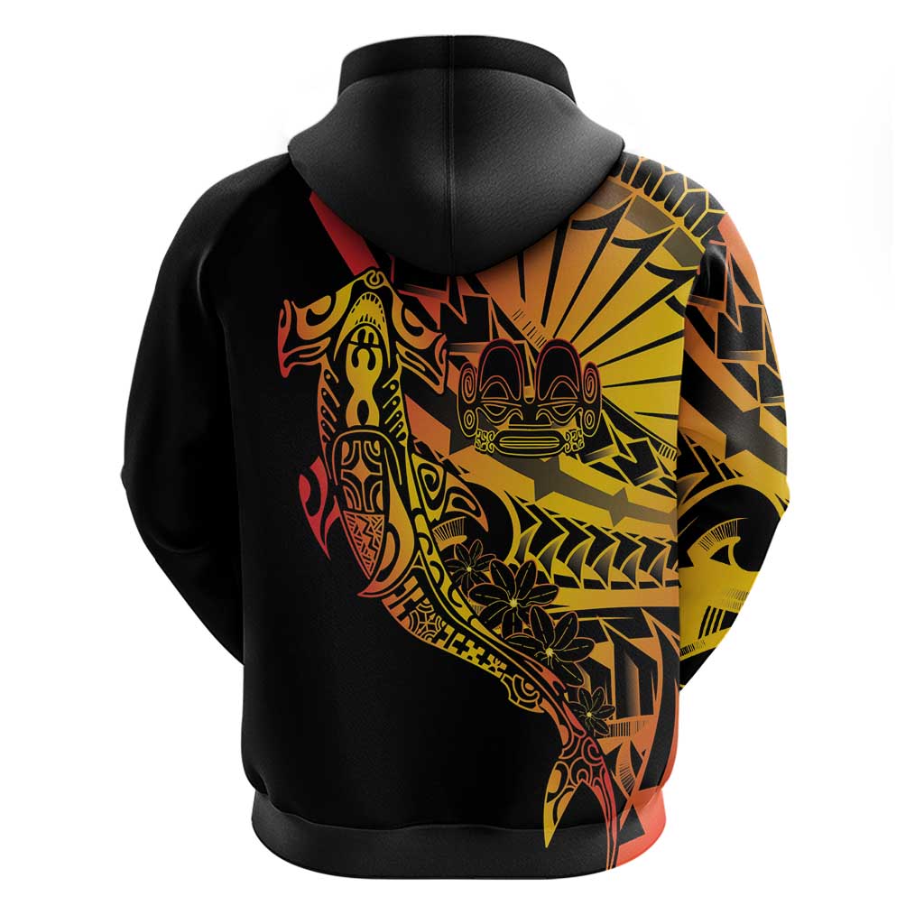 Gradient Marquesas Islands Hoodie Marquesan Matatiki Hammerhead Shark Patutiki LT14 - Polynesian Pride