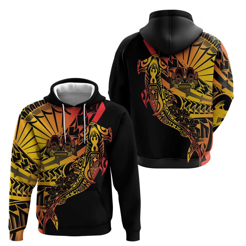 Gradient Marquesas Islands Hoodie Marquesan Matatiki Hammerhead Shark Patutiki LT14 - Polynesian Pride