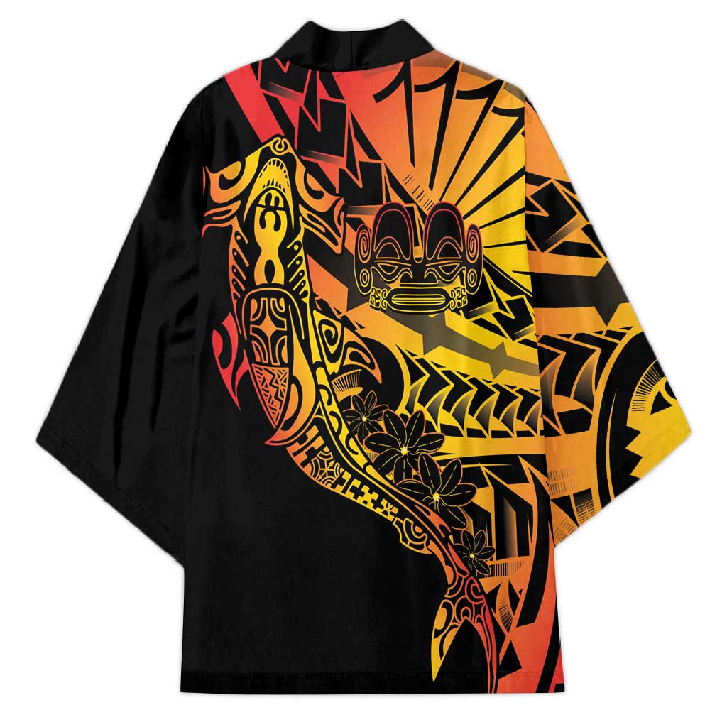 Gradient Marquesas Islands Kimono Marquesan Matatiki Hammerhead Shark Patutiki LT14 - Polynesian Pride