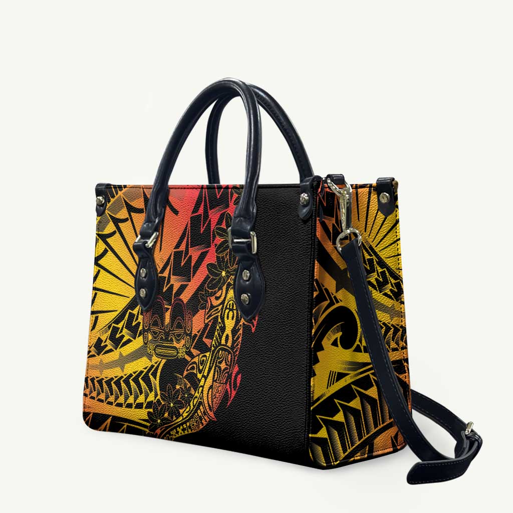 Gradient Marquesas Islands Leather Bag Marquesan Matatiki Hammerhead Shark Patutiki LT14 Yellow - Polynesian Pride