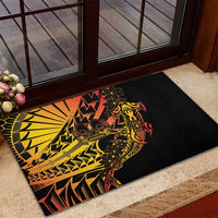 Gradient Marquesas Islands Rubber Doormat Marquesan Matatiki Hammerhead Shark Patutiki LT14 - Polynesian Pride