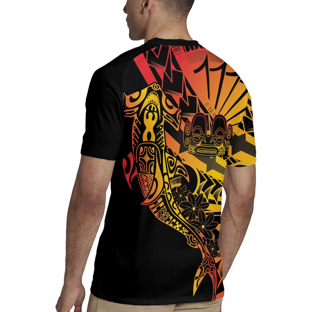 Gradient Marquesas Islands Rugby Jersey Marquesan Matatiki Hammerhead Shark Patutiki LT14 - Polynesian Pride