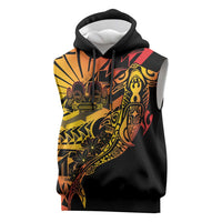 Gradient Marquesas Islands Sleeveless Hoodie Marquesan Matatiki Hammerhead Shark Patutiki LT14 Yellow - Polynesian Pride