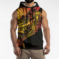 Gradient Marquesas Islands Sleeveless Hoodie Marquesan Matatiki Hammerhead Shark Patutiki LT14 - Polynesian Pride