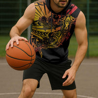 Gradient Marquesas Islands Sleeveless Hoodie Marquesan Matatiki Hammerhead Shark Patutiki LT14 - Polynesian Pride