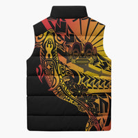 Gradient Marquesas Islands Sleeveless Puffer Jacket Marquesan Matatiki Hammerhead Shark Patutiki LT14 - Polynesian Pride