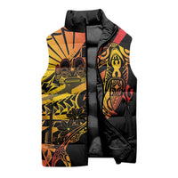 Gradient Marquesas Islands Sleeveless Puffer Jacket Marquesan Matatiki Hammerhead Shark Patutiki LT14 - Polynesian Pride