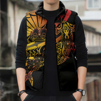 Gradient Marquesas Islands Sleeveless Puffer Jacket Marquesan Matatiki Hammerhead Shark Patutiki LT14 - Polynesian Pride
