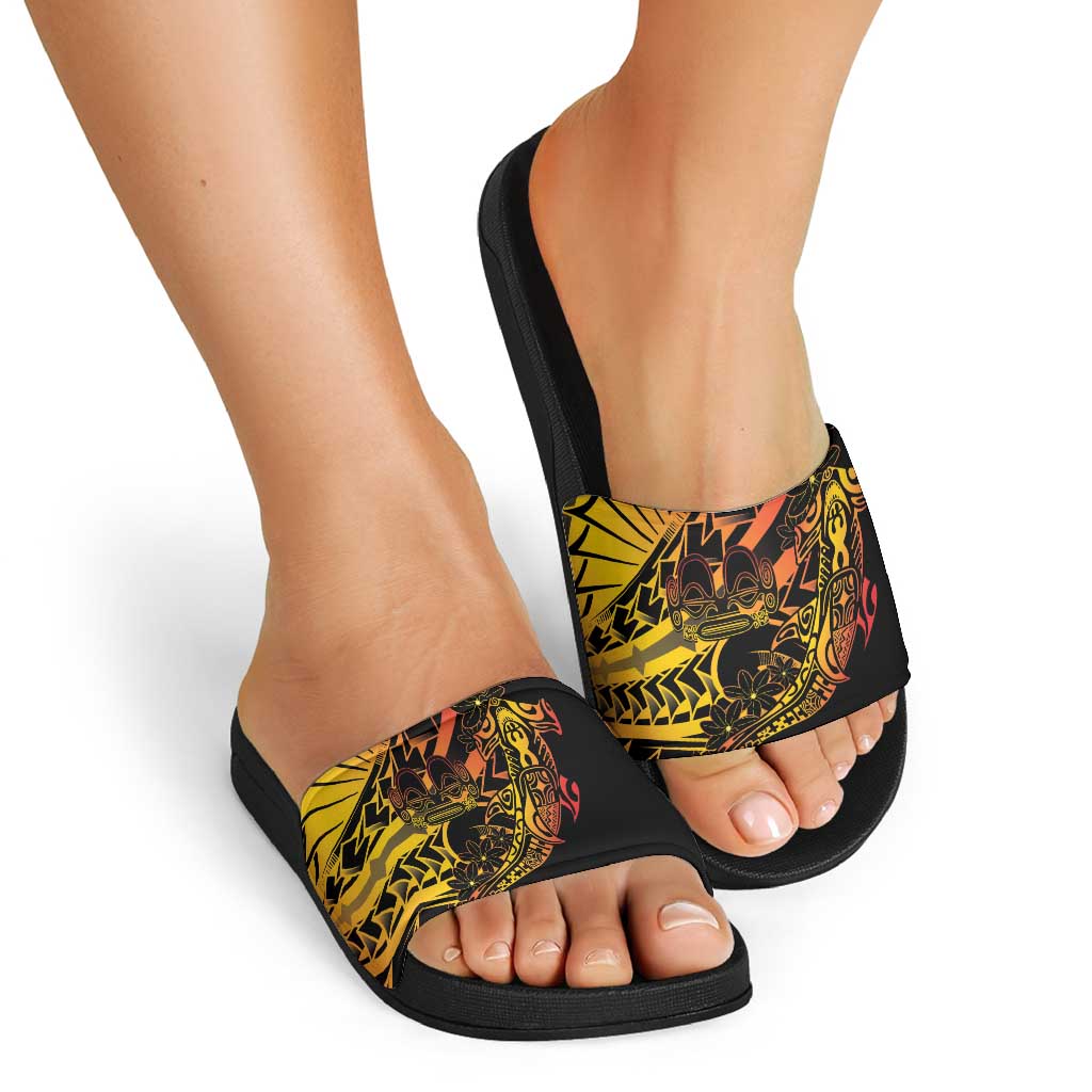 Gradient Marquesas Islands Slide Sandals Marquesan Matatiki Hammerhead Shark Patutiki LT14 - Polynesian Pride