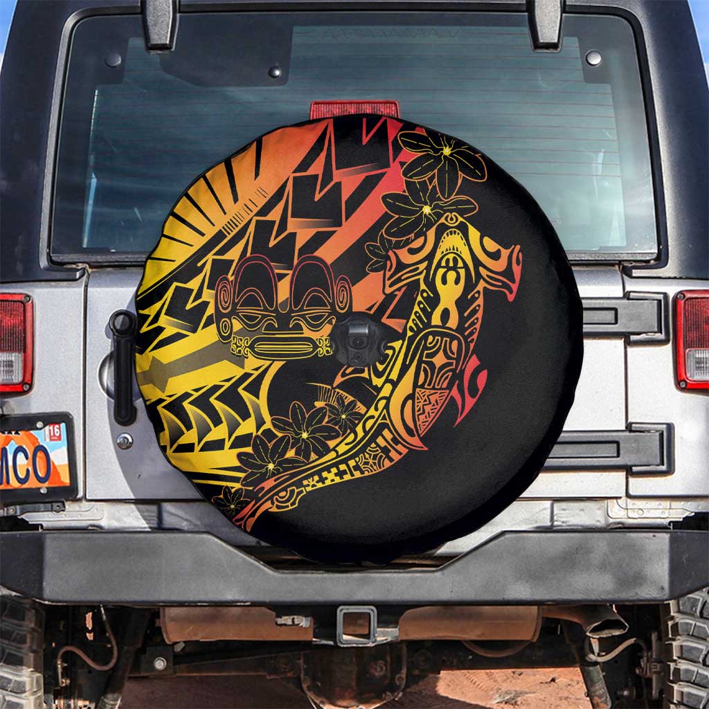 Gradient Marquesas Islands Spare Tire Cover Marquesan Matatiki Hammerhead Shark Patutiki LT14 Yellow - Polynesian Pride