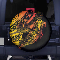 Gradient Marquesas Islands Spare Tire Cover Marquesan Matatiki Hammerhead Shark Patutiki LT14 No hole Yellow - Polynesian Pride