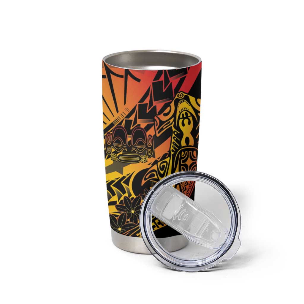 Gradient Marquesas Islands Tumbler Cup Marquesan Matatiki Hammerhead Shark Patutiki LT14 - Polynesian Pride