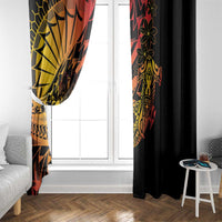 Gradient Marquesas Islands Window Curtain Marquesan Matatiki Hammerhead Shark Patutiki LT14 - Polynesian Pride