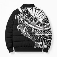 Black White Marquesas Islands Bomber Puffer Jacket Marquesan Matatiki Hammerhead Shark Patutiki LT14 - Polynesian Pride