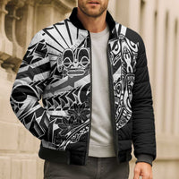Black White Marquesas Islands Bomber Puffer Jacket Marquesan Matatiki Hammerhead Shark Patutiki LT14 - Polynesian Pride