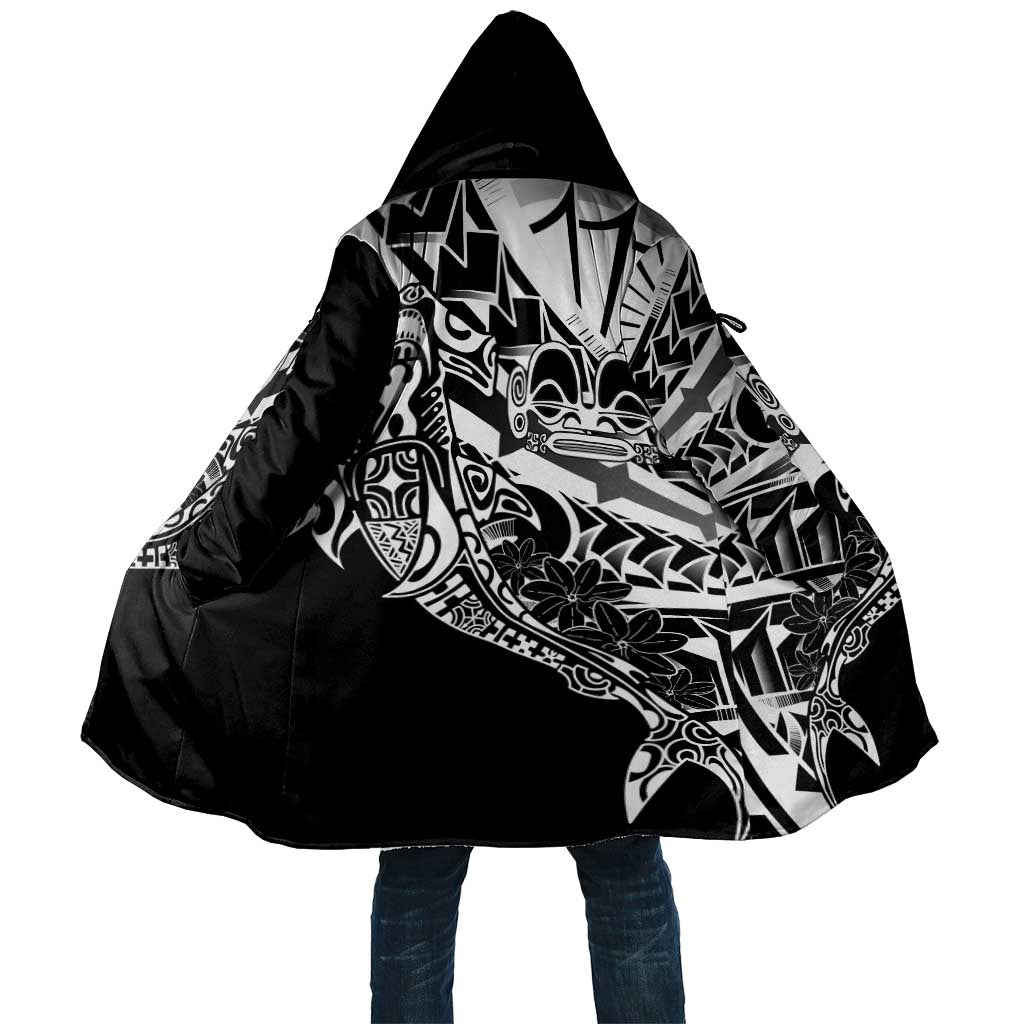 Black White Marquesas Islands Cloak Marquesan Matatiki Hammerhead Shark Patutiki LT14 Unisex Black - Polynesian Pride
