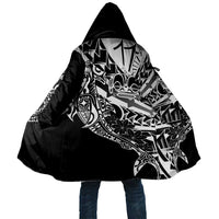 Black White Marquesas Islands Cloak Marquesan Matatiki Hammerhead Shark Patutiki LT14 Unisex Black - Polynesian Pride