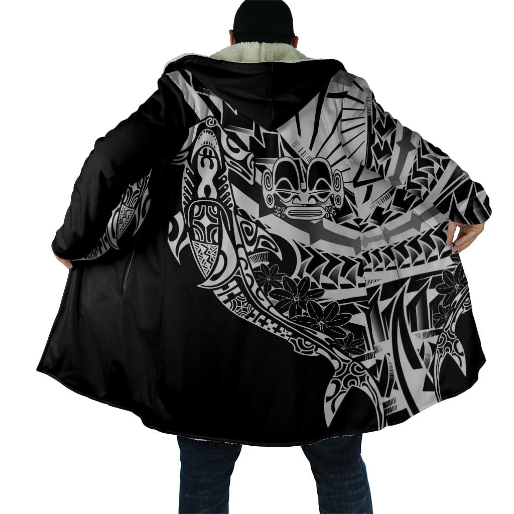 Black White Marquesas Islands Cloak Marquesan Matatiki Hammerhead Shark Patutiki LT14 - Polynesian Pride