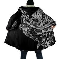 Black White Marquesas Islands Cloak Marquesan Matatiki Hammerhead Shark Patutiki LT14 - Polynesian Pride