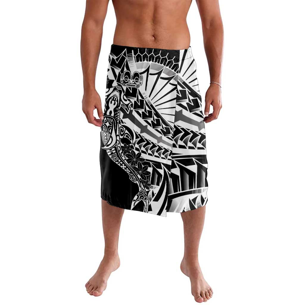 Black White Marquesas Islands Lavalava Marquesan Matatiki Hammerhead Shark Patutiki LT14 Black - Polynesian Pride
