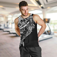 Black White Marquesas Islands Men Tank Top Marquesan Matatiki Hammerhead Shark Patutiki LT14 Black - Polynesian Pride