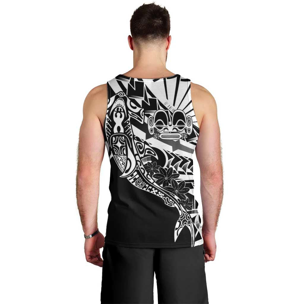 Black White Marquesas Islands Men Tank Top Marquesan Matatiki Hammerhead Shark Patutiki LT14 - Polynesian Pride