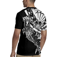 Black White Marquesas Islands Rugby Jersey Marquesan Matatiki Hammerhead Shark Patutiki LT14 - Polynesian Pride