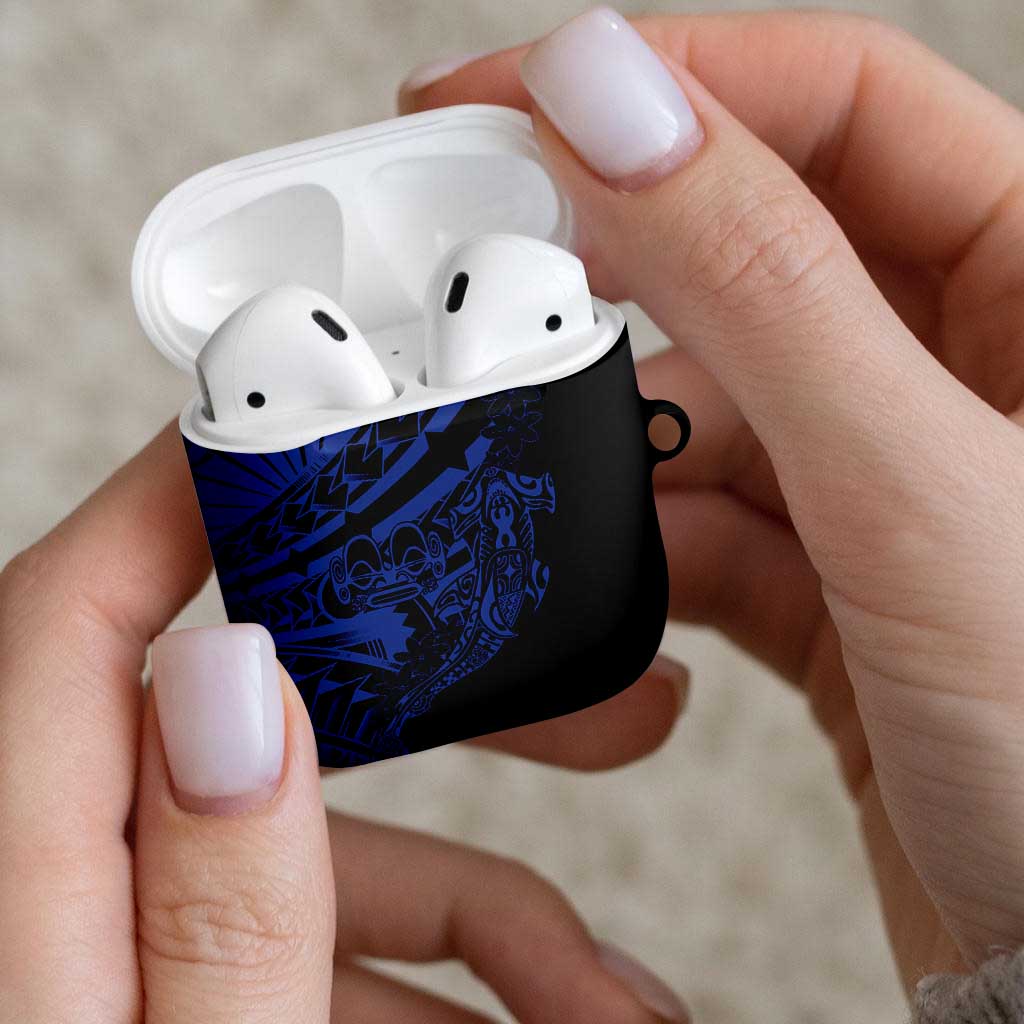 Blue Marquesas Islands AirPods Case Marquesan Matatiki Hammerhead Shark Patutiki LT14 - Polynesian Pride