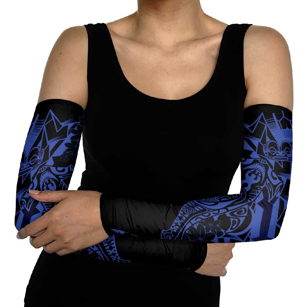 Blue Marquesas Islands Arm Sleeves Marquesan Matatiki Hammerhead Shark Patutiki LT14 - Polynesian Pride