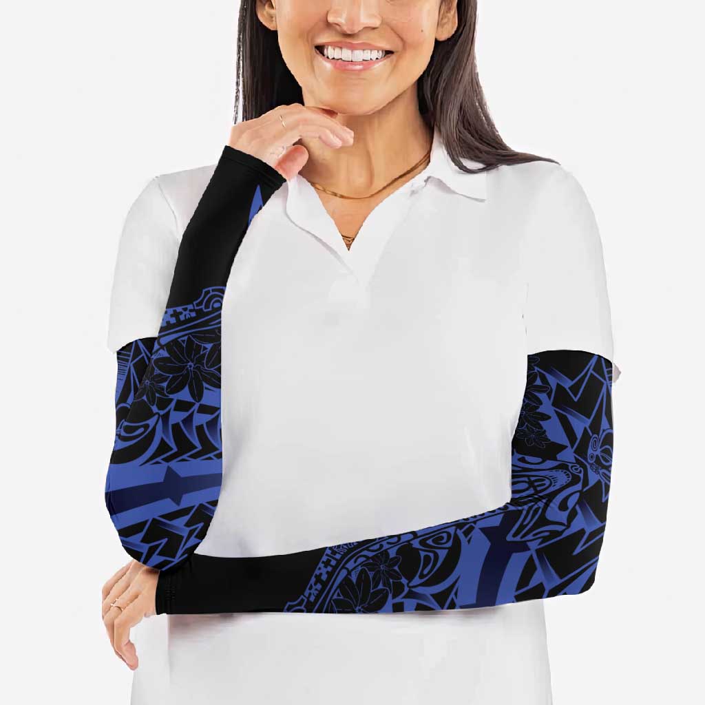Blue Marquesas Islands Arm Sleeves Marquesan Matatiki Hammerhead Shark Patutiki LT14 - Polynesian Pride
