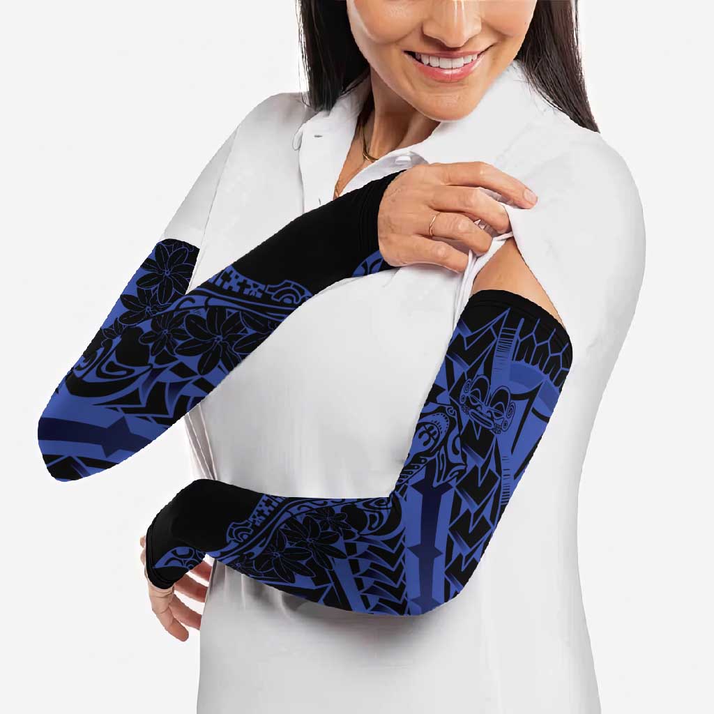 Blue Marquesas Islands Arm Sleeves Marquesan Matatiki Hammerhead Shark Patutiki LT14 - Polynesian Pride