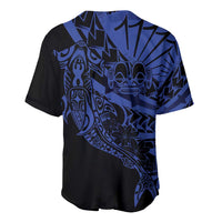 Blue Marquesas Islands Baseball Jersey Marquesan Matatiki Hammerhead Shark Patutiki LT14 - Polynesian Pride