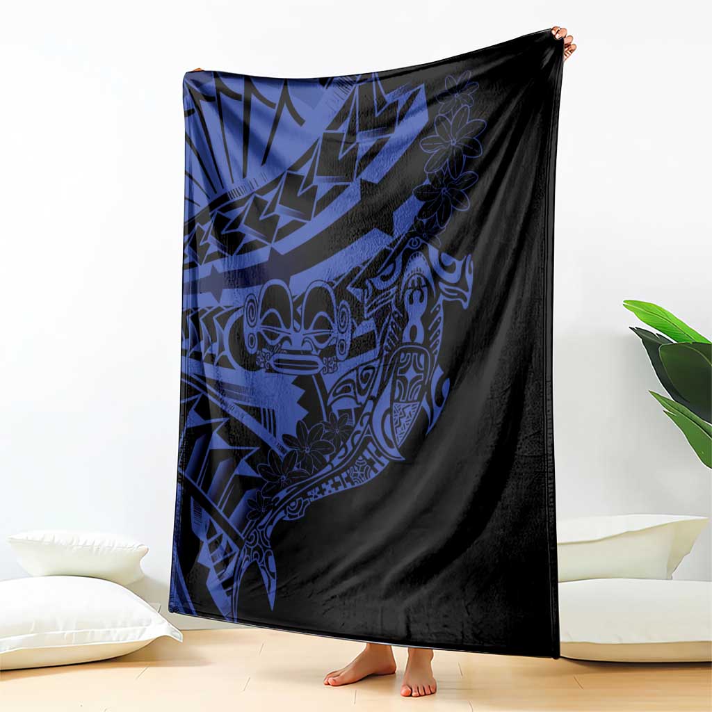 Blue Marquesas Islands Blanket Marquesan Matatiki Hammerhead Shark Patutiki LT14 - Polynesian Pride