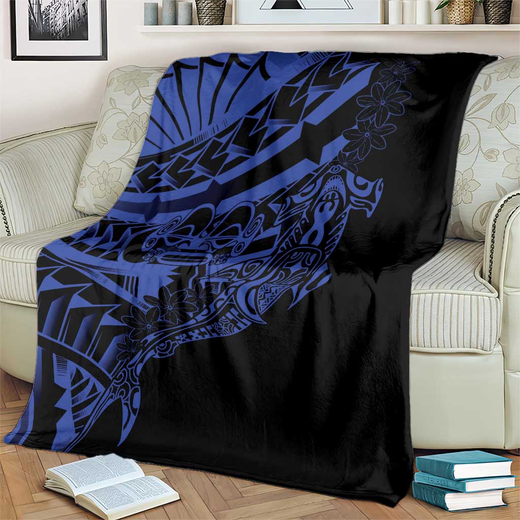 Blue Marquesas Islands Blanket Marquesan Matatiki Hammerhead Shark Patutiki LT14 - Polynesian Pride