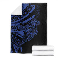 Blue Marquesas Islands Blanket Marquesan Matatiki Hammerhead Shark Patutiki LT14 - Polynesian Pride