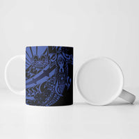 Blue Marquesas Islands Ceramic Mug Marquesan Matatiki Hammerhead Shark Patutiki LT14 - Polynesian Pride