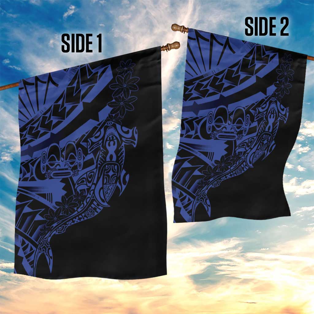 Blue Marquesas Islands Garden Flag Marquesan Matatiki Hammerhead Shark Patutiki LT14 - Polynesian Pride