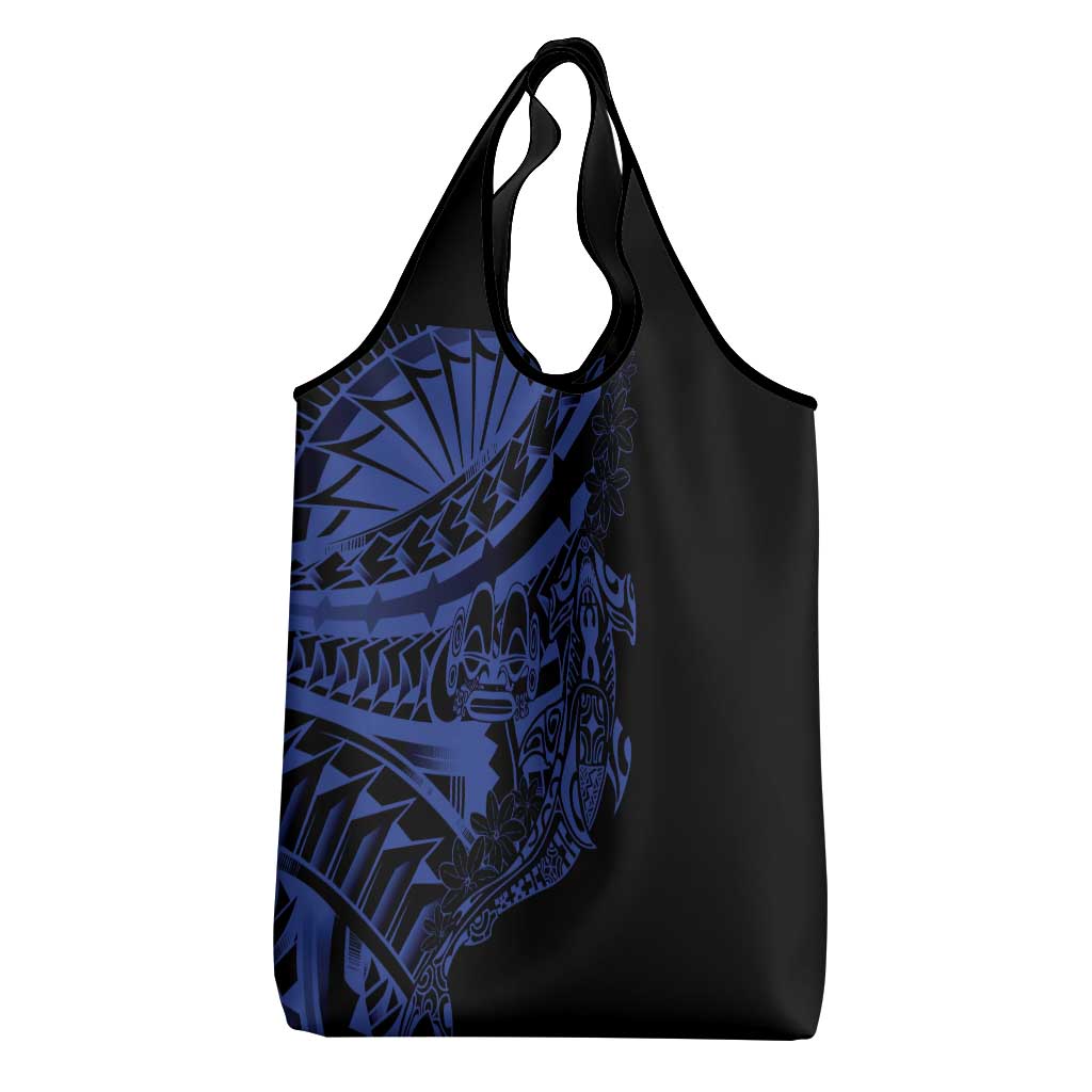 Blue Marquesas Islands Grocery Bag Marquesan Matatiki Hammerhead Shark Patutiki LT14 - Polynesian Pride
