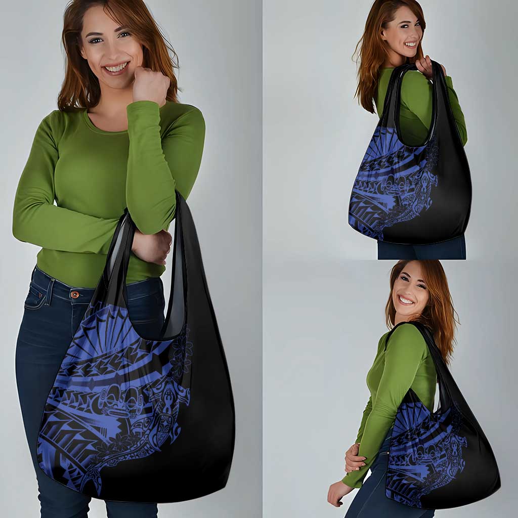 Blue Marquesas Islands Grocery Bag Marquesan Matatiki Hammerhead Shark Patutiki LT14 - Polynesian Pride