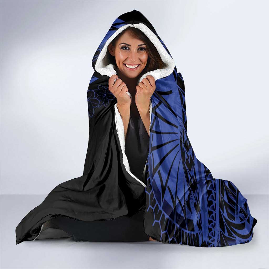 Blue Marquesas Islands Hooded Blanket Marquesan Matatiki Hammerhead Shark Patutiki LT14 - Polynesian Pride