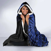 Blue Marquesas Islands Hooded Blanket Marquesan Matatiki Hammerhead Shark Patutiki LT14 - Polynesian Pride