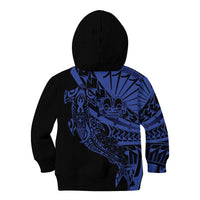 Blue Marquesas Islands Kid Hoodie Marquesan Matatiki Hammerhead Shark Patutiki LT14 - Polynesian Pride